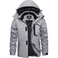 thumbnail image 1 of TACVASEN Men's Winter Waterproof Ski Jackets with Hooded Windproof Fleece Warm Snow Coat with Multi-Pockets For Hiking and Snowboarding ,Light Gray,M, 1 of 7