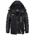 thumbnail image 1 of TACVASEN Men's Winter Ski Snow Jackets Heavyweight Waterproof Warm Fleece Hiking Coat with Hood Multi-Pockets Black Gray L, 1 of 7