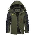 thumbnail image 1 of TACVASEN Men's Winter Ski Snow Jackets Heavyweight Waterproof Warm Fleece Hiking Coat with Hood Multi-Pockets Army Green L, 1 of 7
