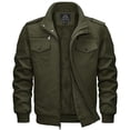 thumbnail image 1 of TACVASEN Men's Winter Warm Fleece Lined Jacket Thicken Windbreaker Cargo Coat with 7 Pockets Casual Work Field Outwear Army Green XL, 1 of 8