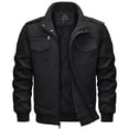 thumbnail image 1 of TACVASEN Men's Winter Warm Fleece Lined Jacket Thicken Windbreaker Cargo Coat with 7 Pockets Casual Work Field Outwear Blcak 2XL, 1 of 8