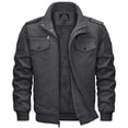thumbnail image 1 of TACVASEN Men's Winter Warm Fleece Lined Jacket Thicken Windbreaker Cargo Coat with 7 Pockets Casual Work Field Outwear Dark Gray M, 1 of 8