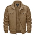 thumbnail image 1 of TACVASEN Men's Winter Warm Fleece Lined Jacket Thicken Windbreaker Cargo Coat with 7 Pockets Casual Work Field Outwear Khaki 2XL, 1 of 8