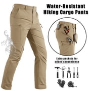 KEFITEVD Mens Tactical Cargo Pants Quick Dry Water Resistant Lightweight Stretch 6 Pockets Outdoor Hiking Pants,Khaki,40