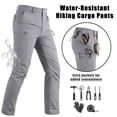 thumbnail image 1 of KEFITEVD Men's Tactical Cargo Pants Quick Dry Water Resistant Lightweight Stretch 6 Pockets Outdoor Hiking Pants,Blue Gray,36, 1 of 9