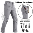 thumbnail image 1 of KEFITEVD Men's Quick Dry Outdoor Hiking Pants Lightweight Water Resistant 6 Pockets Ripstop Stretch Cargo Pants,Blue Gray,36, 1 of 8