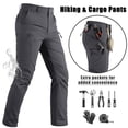 thumbnail image 1 of TACVASEN Men's Water Resistant Outdoor Hiking Pants Lightweight Quick Dry 6 Pockets Cargo Pants,Dark Gray,34, 1 of 8