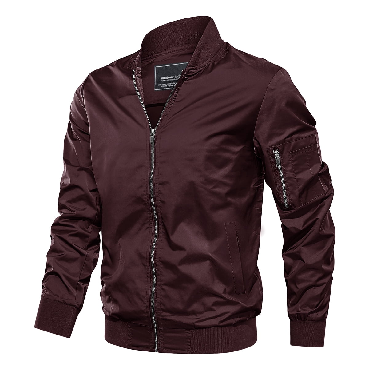 Wine red cheap bomber jacket