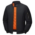 thumbnail image 1 of TACVASEN Mens Winter Windbreaker Casual Jacket Long Sleeves Classic Sports Work Coat Full Zip Padded Outwear, Black, XL, 1 of 7