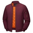 thumbnail image 1 of TACVASEN Mens Jackets Windproof Bomber Casual Padded Full Zip Coats Wine Red S, 1 of 7