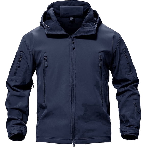 TACVASEN Mens Multi-pocket Hunting Outwear Casual Winter Jacket Coat Navy M
