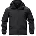 thumbnail image 1 of TACVASEN Mens Outdoor Soft Shell Hoodie Winter Fleece Jacket hooks and loops Coat Black 2XL, 1 of 8