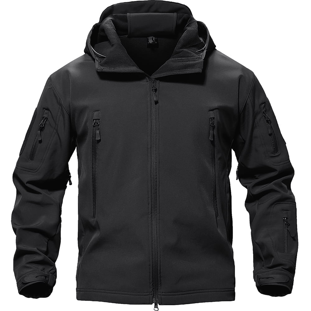 TACVASEN Mens Outdoor Soft Shell Hoodie Winter Fleece Jacket 