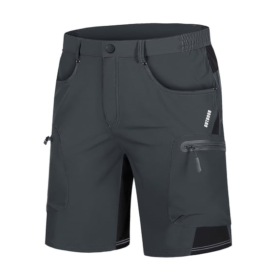 TACVASEN Mens Quick Dry Water Resistant Outdoor Golf Hiking Shorts Lightweight Breathable Strech Ripstop Cargo Work Shorts with Multi-Pockets, Dark Gray, 34