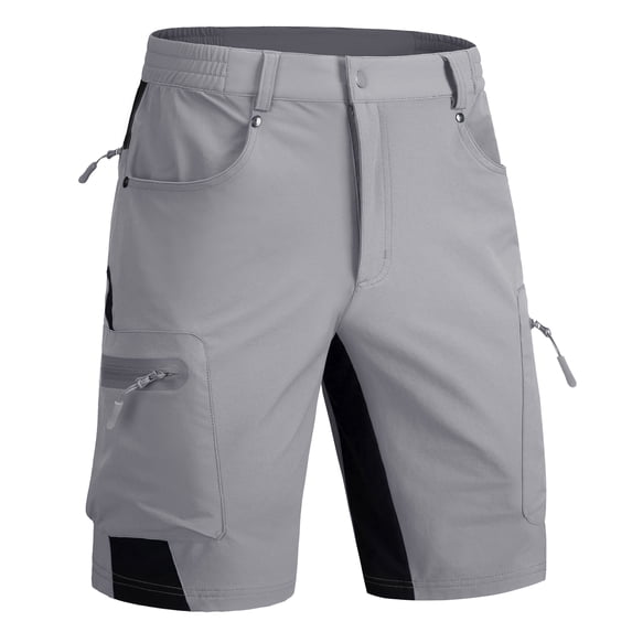 TACVASEN Mens Quick Dry Water Resistant Outdoor Golf Hiking Shorts Lightweight Breathable Strech Ripstop Cargo Work Shorts with Multi-Pockets, Light Gray, 30