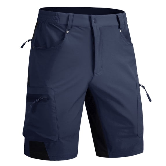 TACVASEN Mens Quick Dry Water Resistant Outdoor Golf Hiking Shorts Lightweight Breathable Strech Ripstop Cargo Work Shorts with Multi-Pockets, Navy, 38