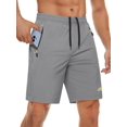 thumbnail image 1 of TACVASEN Mens Shorts Workout Quick Dry Athletic Shorts with Zipper Pockets Hiking Sport Short Light Gray US 34, 1 of 6