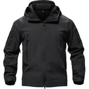 TACVASEN Mens Soft Jacket Special Ops Polyester Winter Fleece Velcro Cuffs Lined Warm Coat