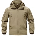 thumbnail image 1 of TACVASEN Mens Water Resistant Soft Shell Jacket Winter hooks and loops Fleece Coat Khaki XL, 1 of 8