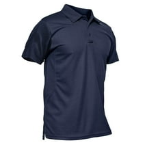 TACVASEN Polo Shirts For Men Casual Outdoor Short Sleeve Comfortable Daily T-Shirt Navy S