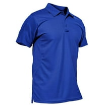 TACVASEN Polo Shirts For Men Lightweight Workout Polo Shirt Hiking T-Shirt Color Blue M