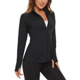 thumbnail image 1 of KEFITEVD Women's UPF 50+ Lightweight Summer Outdoor Jacket Sun-Proctection Breathable Athetic Long Sleeve Full Zip Shirts for Hiking Workout, Black, XL, 1 of 8