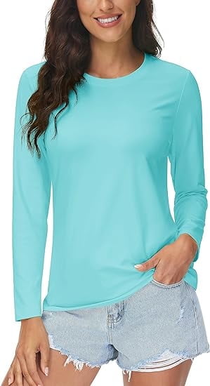 Damenshirt Kurzarm Mit UPF 50+ Sonnenschutz – Schnell Trocknend, Atmungsaktiv, Für Sport, Laufen & Workouts, Aus Polyester-Mischgewebe