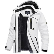 Women's Winter Waterproof Windproof Snow Ski Jackets Warm Thermal Fleece Thick Hooded Coat with Multi-Pockets for Outdoo