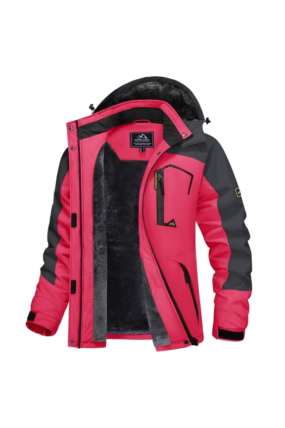 Women's Winter Jackets Ski Waterproof Windproof Warm Coats Thermal Outdoor Thick Jacket Multi-Pockets Hooded Hiking Camping Snowboarding Snow Casual Jacket