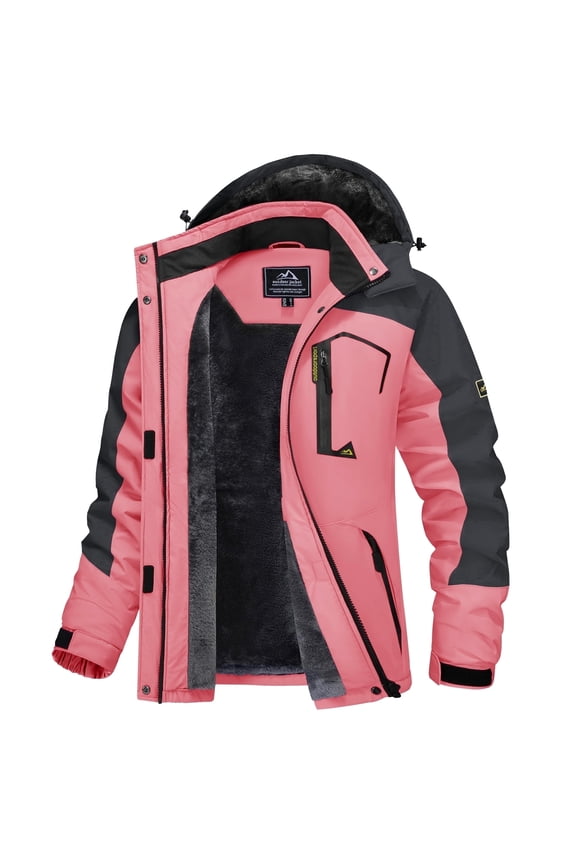Women's Winter Jackets Ski Waterproof Windproof Warm Coats Thermal Outdoor Thick Jacket Multi-Pockets Hooded Hiking Camping Snowboarding Snow Casual Jacket