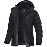 TACVASEN Womens Winter Waterproof Windproof Snow Ski Jackets Warm Thermal Fleece Thick Hooded Coat with Multi-Pockets for Outdoor Hiking Snowboarding Black M