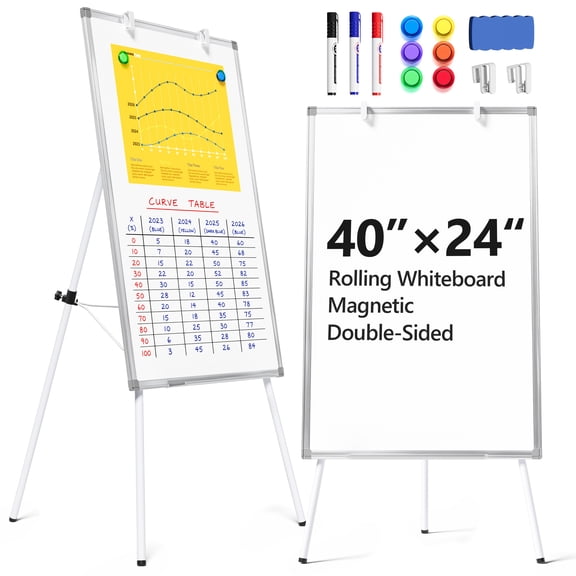 Tacwily Magnetic Dry Erase Whiteboard with Stand 36x24 inch, 1 Pack