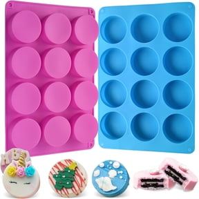 TACYKIBD  2 PCS Round Chocolate Cookie Molds, Cylinder Silicone Mold, Perfect for Chocolate Covered Oreos, Cake, Candy, Pudding, Mini Soap