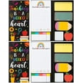 thumbnail image 1 of ‎TACYKIBD 2 Pcak Teaching is A Work of Heart Sticky Notes Set - Blackboard Pencil Apple Self-Stick Note Pads Teacher Appreciation Gift Writing Memo Pads Page Marker Back to Office Supplies (Black)‎, 1 of 12