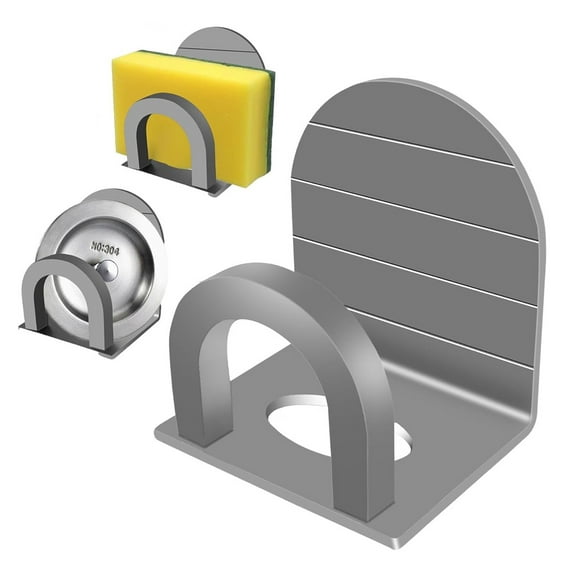 TACYKIBD 2Pcs Sink Sponge Holder – Rustproof Stainless Steel Sponge Holder for Kitchen Sink, Quick-Drying Design, Strong Adhesive Kitchen Sink Caddy