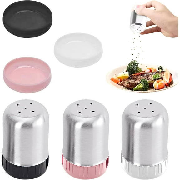 TACYKIBD 3-Piece Mini Salt Shaker,Salt Shaker,Mini Spice Shaker,Pepper and Salt Shaker with Lid,Small Salt Shaker Small,Spice Bottles,For Pepper Mill,Salt Mill Pepper Shaker