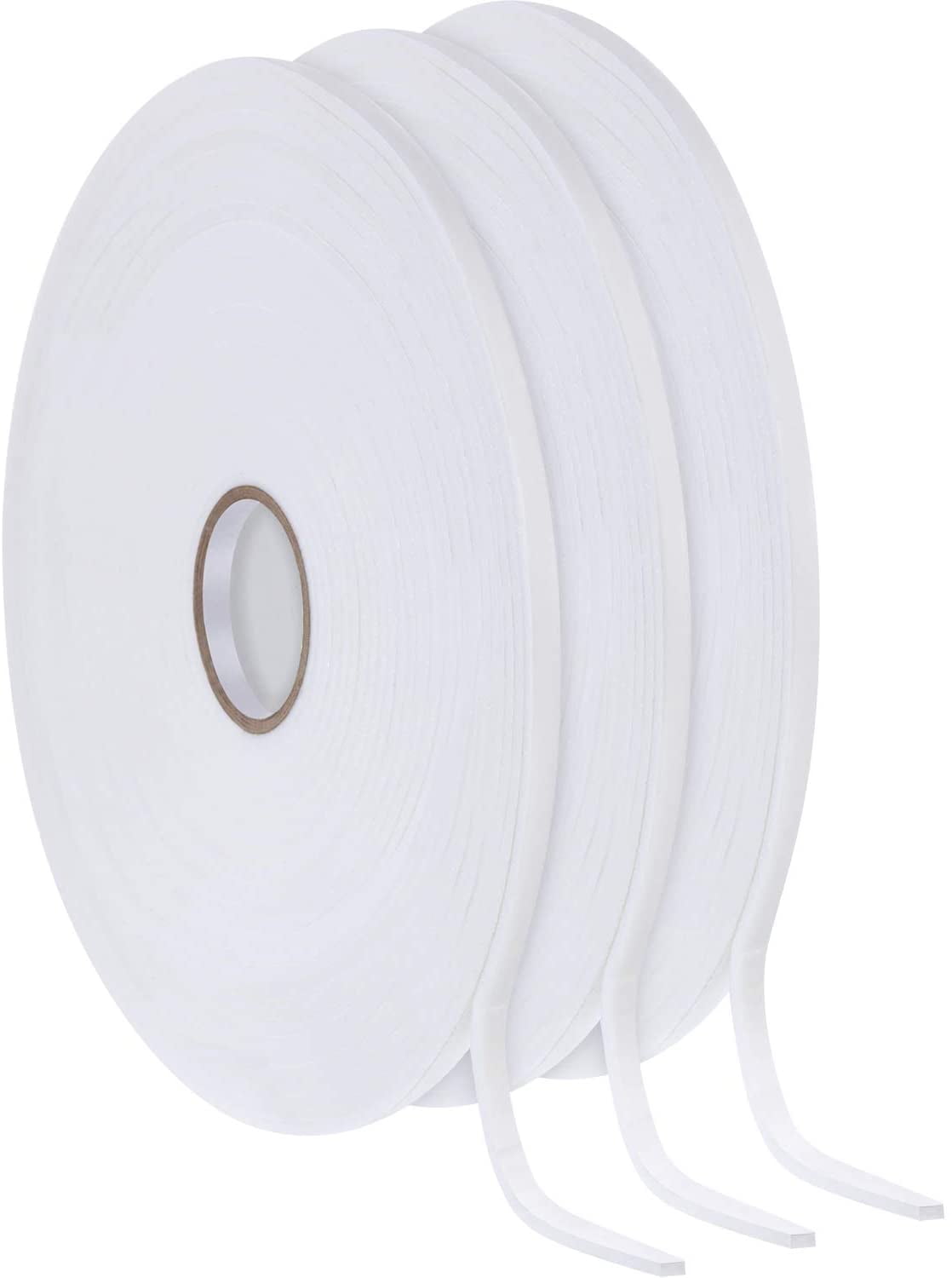 TACYKIBD, Foam Mounting Tape, 1/4 inch x 32.8 ft, 3 Rolls White PE ...