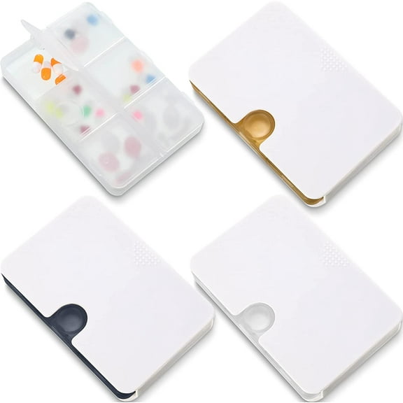 TACYKIBD 6 Compartments Travel Pill Case, Pill Organizer, Drawer Type Medicine Box, Portable Medicine Box for Travel, for Dosage Medicine, Vitamins and Cod Liver Oil, 3 Colors (3 Pieces)