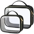 thumbnail image 1 of TACYKIBD Clear Makeup Bags - TSA Approved Toiletry Bag with Handle Large Opening, Clear Toiletry Bags for Traveling Travel Essentials, Clear Travel Bags for Toiletries, Black, 1 of 8