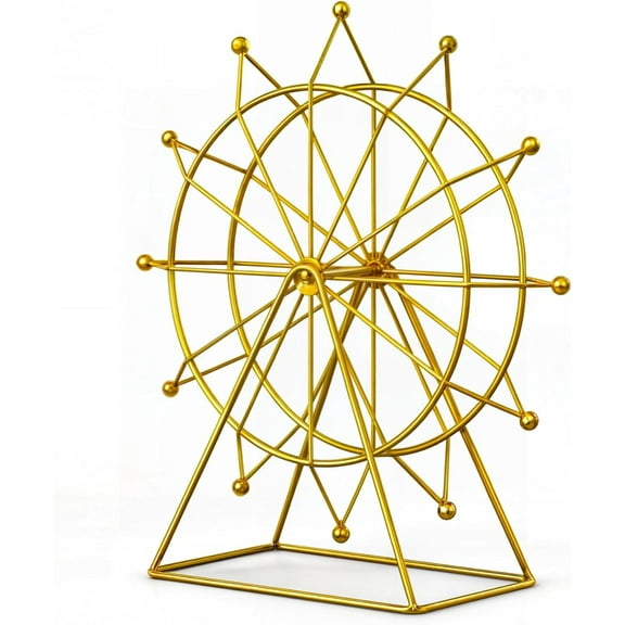 TACYKIBD Ferris Wheel Bookshelf Decor  Gold Decor Modern Gift - Shelf Decor Accents Ornament - House Decorations Living Room - Fireplace Decor or Desk Decor - Entryway Decor. (Art Deco)