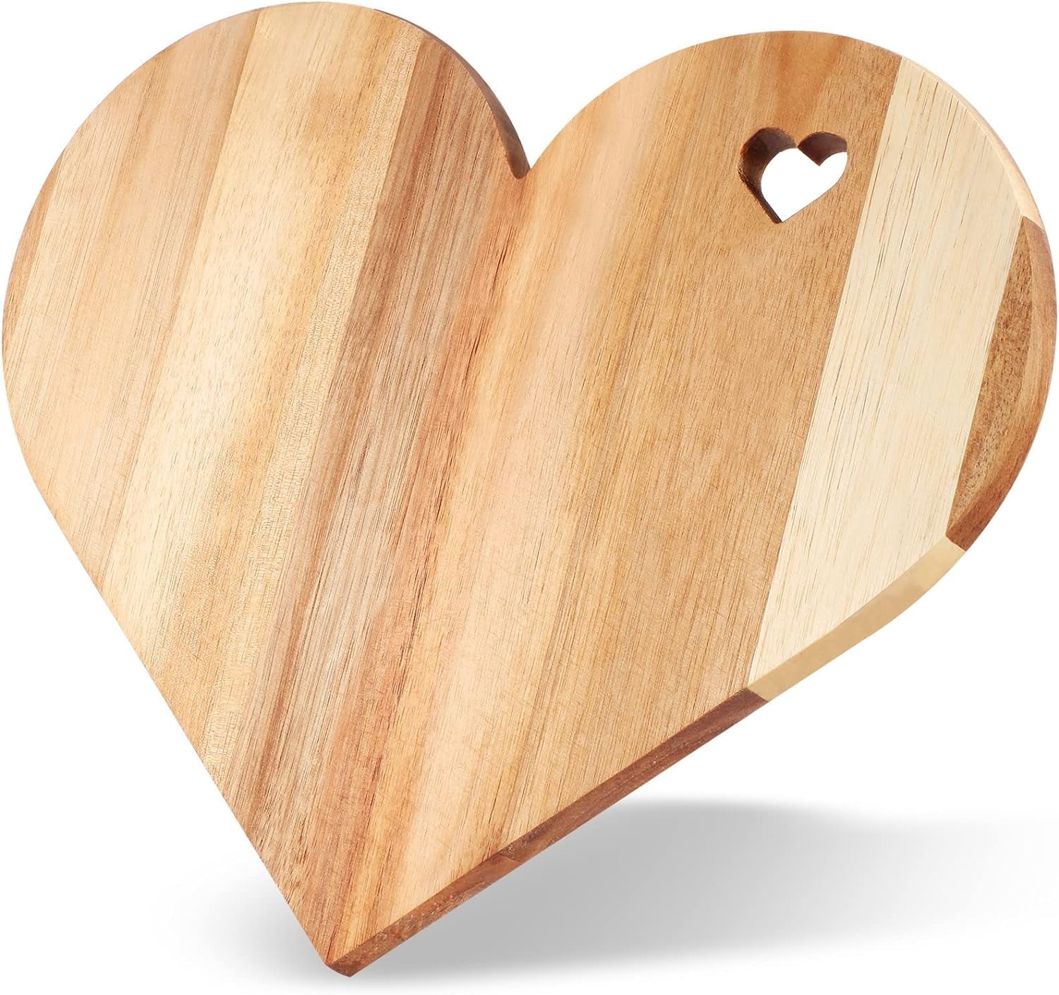 TACYKIBD Heart Shaped Cutting Board, Acacia Wood Bread Board Cheese Serving Platter Serving Charcuterie Board for Meat Cheese and Vegetables Christmas Valentine's Day Gifts