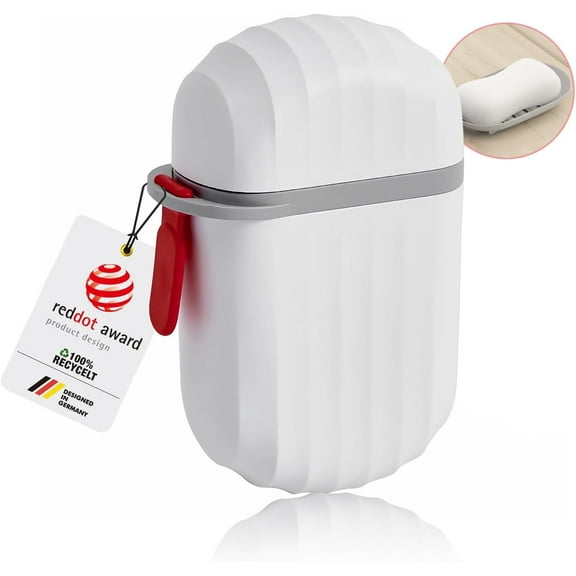 TACYKIBD Improved Leakable Soap Box Travel, Container Solid Shampoo, Powerland Soap Container with Draining Layer, Portable Soap Box for Bathroom, Camping, Gym, Red Dot Design Receiver