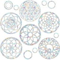 thumbnail image 1 of ‎TACYKIBD Mandala Window Clings Anti-Collision Window Decals to Save Birds from Window Collisions,Non Adhesive Prismatic Vinyl Window Clings Rainbow Stickers, 1 of 8