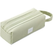 TACYKIBD Portable Pencil Case Large Capacity Dual Zipper Organizer Storage Pouch Pen Bag Compartments Cosmetic Bags for Office Women