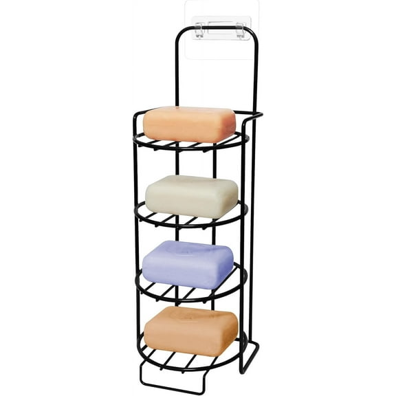 TACYKIBD Shampoo Bar Holder for Shower - Bar Soap Holder for Kitsch Shampoo and Conditioner Bar Set, Self Draining Soap Dish for Bathroom Wall, Compatible with Kitsch Any Soap Bar(4 Tier)
