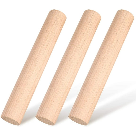 TACYKIBD Small Wooden Rolling Pin, Dumpling Dough Roller Wooden Mini Rolling Pins Kitchen Utensil Tool for Fondant, Pasta, Bread, Pastry, Cookies, Pizza, Pie, Cylinder Style, 6.3 Inch (3 Pieces)