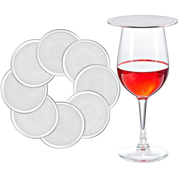 TACYKIBD Stainless Steel Drink Covers Wine Glass Cover Mesh Ventilated Discs Keeps Debris Out Cup Covers Wine Glass Lid for Beverage Cover Outdoors Ventilation Reducing Splashing (8)