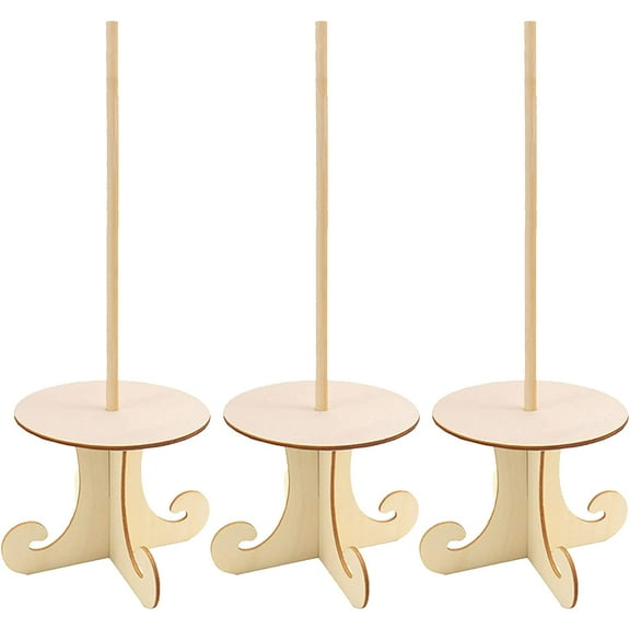 TACYKIBD Wooden Donut Display Doughnuts Stands Tower Wood Donut Stand Holder for Birthday Wedding Party Cake Decor 3Pack