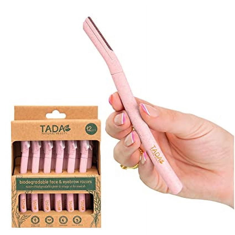 TADA Natural Beauty 12 Pcs Pink Razors for Face Eyebrow Face I