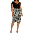 thumbnail image 1 of TADASHI SHOJI Womens Black Stretch Zippered Metallic Sleeveless Off Shoulder Knee Length Evening Sheath Dress 12, 1 of 2